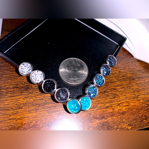 Multicolor Druzy Studs - Set of 5 - NWOT - Picture 3 of 6